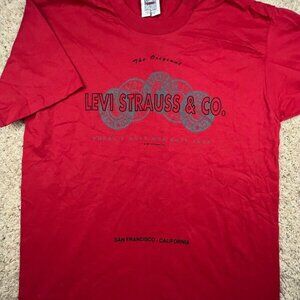 VTG 1993 Levi Strauss & Co Only One Real Jean California Graphic T Red Large USA